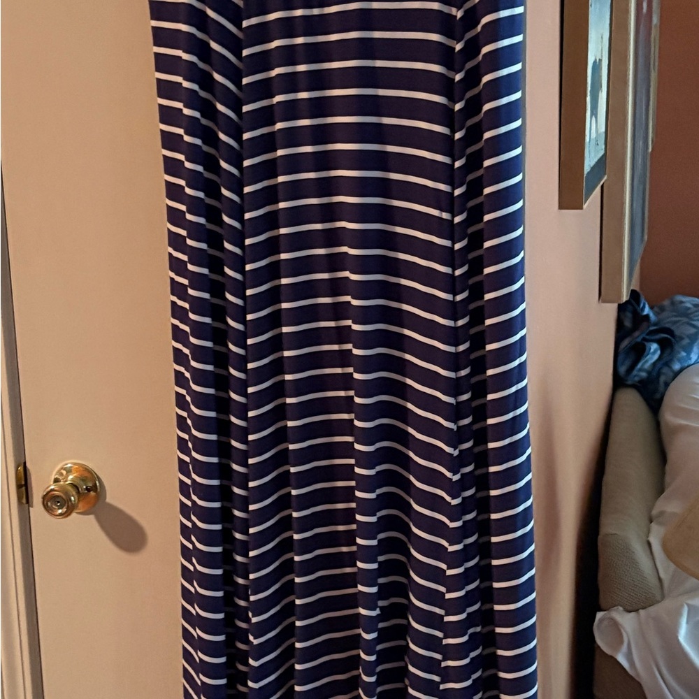 Coldwater Creek Blue and White Maxi Skirt